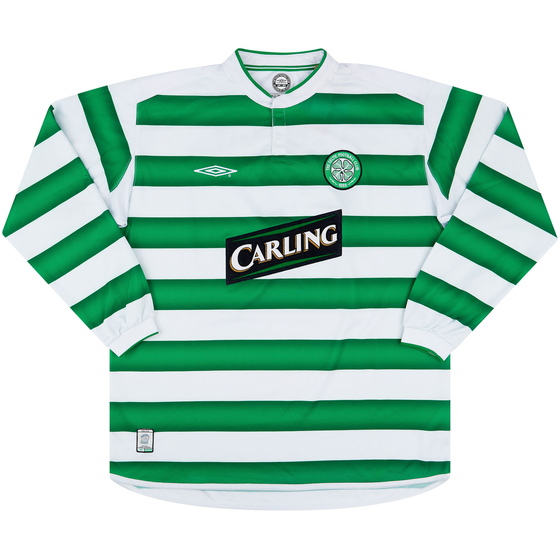 2003-04 Celtic Match Issue Home L/S Shirt Lennon #18 (v MTK Budapest)