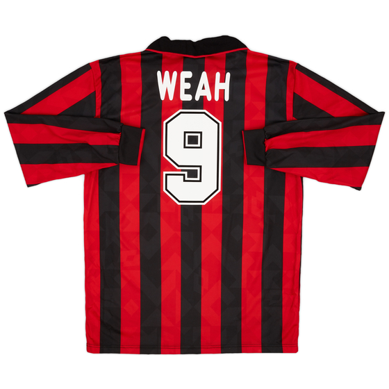 1995-96 AC Milan Home L/S Shirt Weah #9 - 9/10 - (XL)