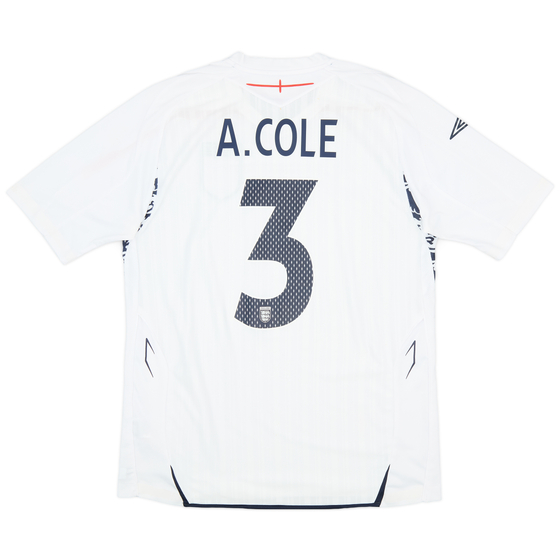 2007-09 England Home Shirt A.Cole #3 - 7/10 - (L)