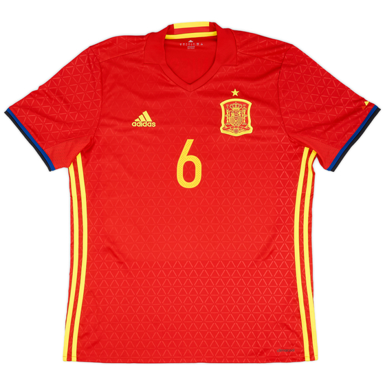 2016-17 Spain Home Shirt A.Iniesta #6 - 10/10 - (L)