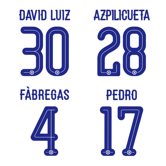 2015-17 Chelsea Away Cup/European Name Set