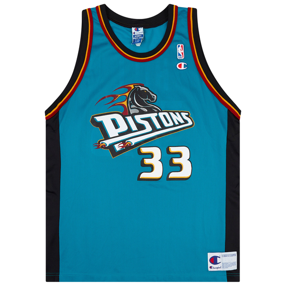 1996-00 Detroit Pistons Hill #33 Champion Away Jersey (Excellent) XL