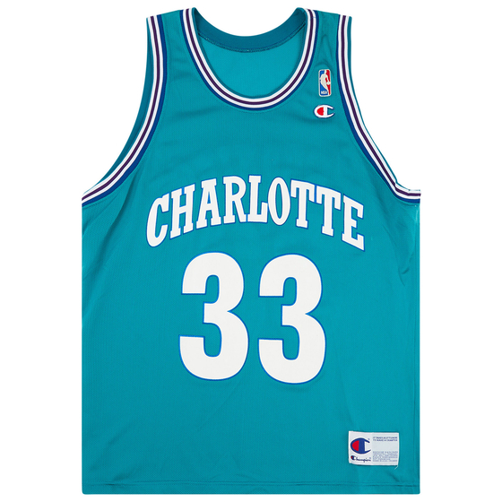 1992-95 Charlotte Hornets Mourning #33 Champion Away Jersey (Excellent) XL
