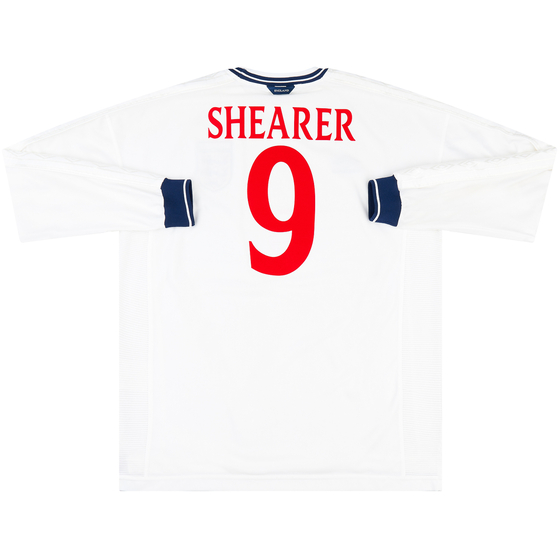 1999-01 England Home L/S Shirt Shearer #9 - 8/10 - (XXL)
