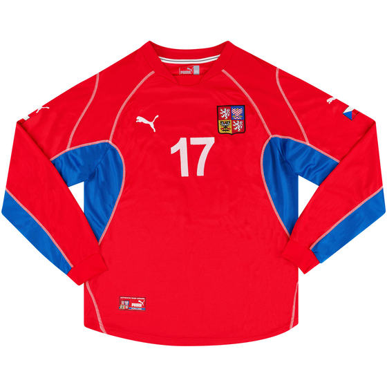 2002 Czech Republic Match Worn Home L/S Shirt #17 (v Sweden)