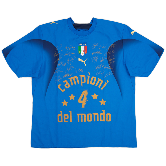 2006 Italy 'Campioni Del Mondo' 'Signed' Home Shirt - 8/10 - (XL)