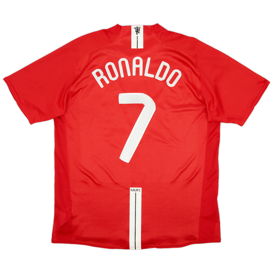 2007-09 Manchester United Home Shirt Ronaldo #7 - 9/10 - (L)