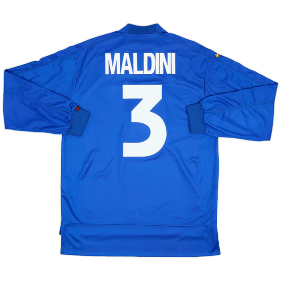 1998-99 Italy Home L/S Shirt Maldini #3 - 9/10 - (M)