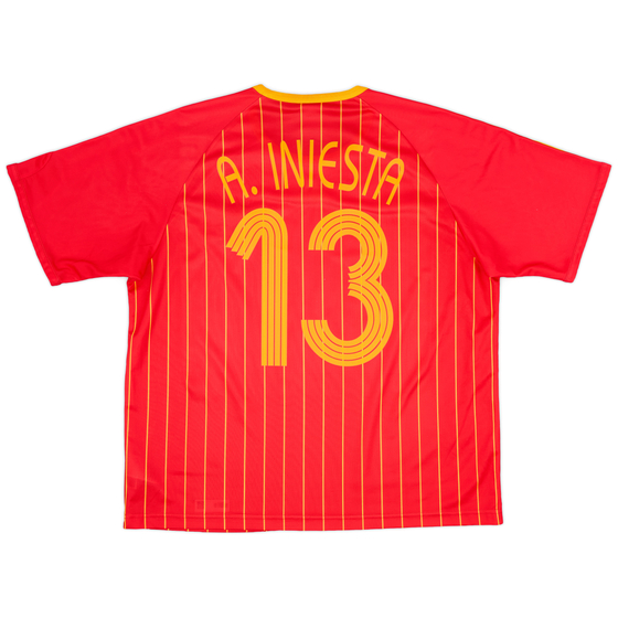 2006-08 Spain Basic Home Shirt A.Iniesta #13 - 8/10 - (XL)