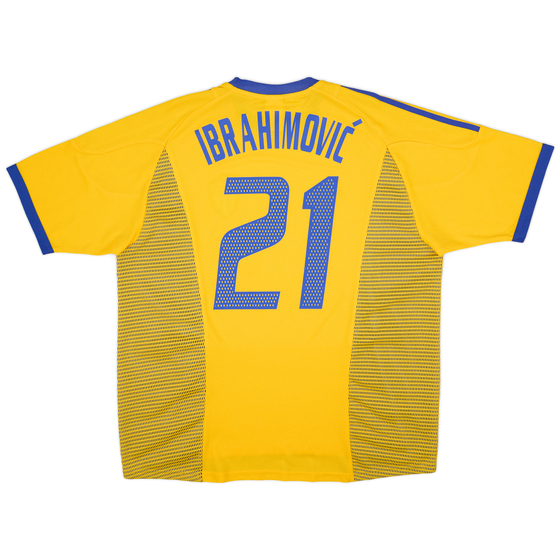 2002-03 Sweden Home Shirt Ibrahimović #21 - 7/10 - (XL)