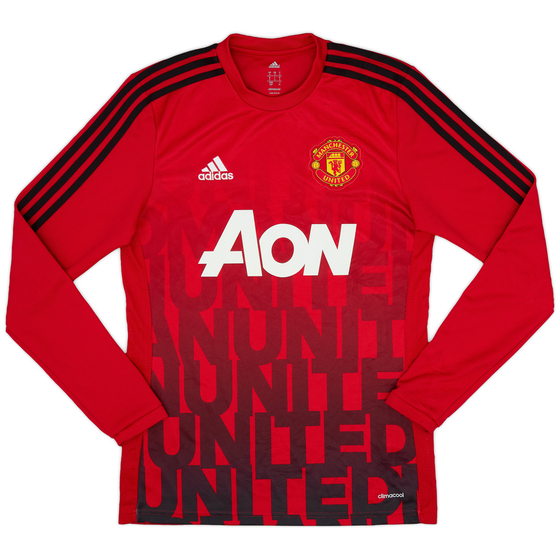 2015-16 Manchester United adidas Training L/S Shirt - 9/10 - (S)