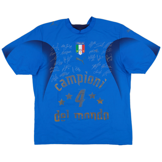 2006 Italy 'Campioni Del Mondo' 'Signed' Home Shirt - 5/10 - (L)
