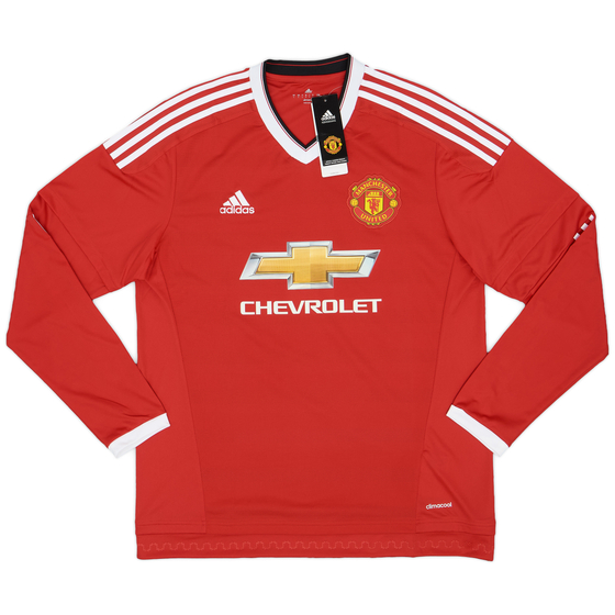 2015-16 Manchester United Home L/S Shirt (L)