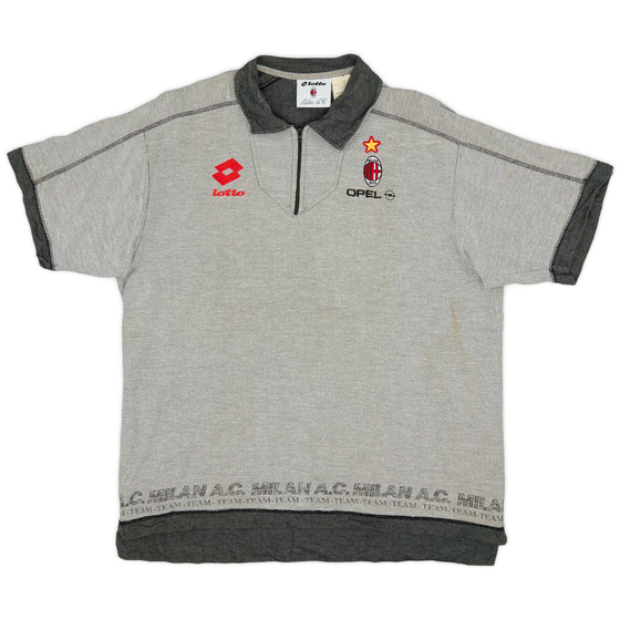 1995-96 AC Milan Lotto 1/4 Zip Polo Shirt - 8/10 - (XL)