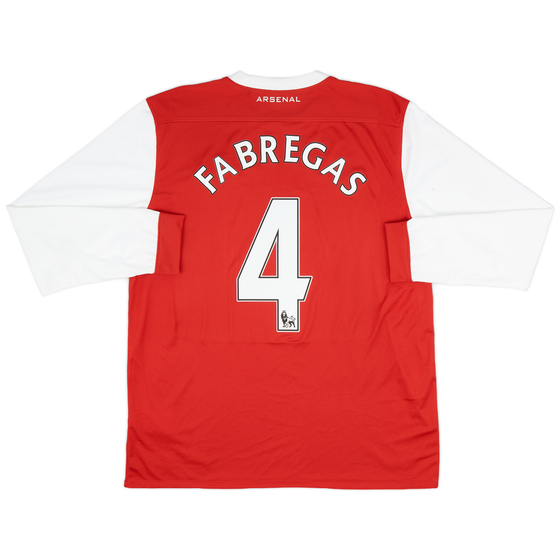 2010-11 Arsenal Home L/S Shirt Fabregas #4 - 8/10 - (XL)