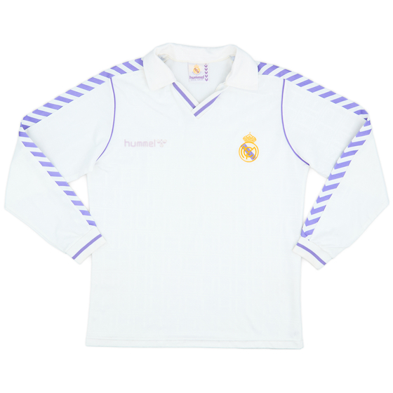 1986-88 Real Madrid Home L/S Shirt - 6/10 - (XL)