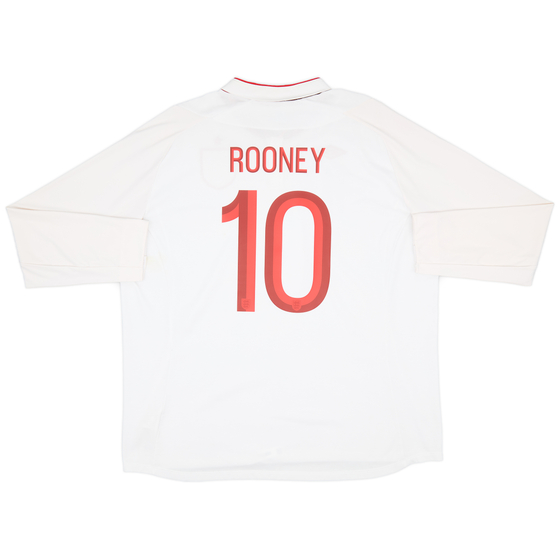 2012-13 England Home L/S Shirt Rooney #10 - 7/10 - (3XL)