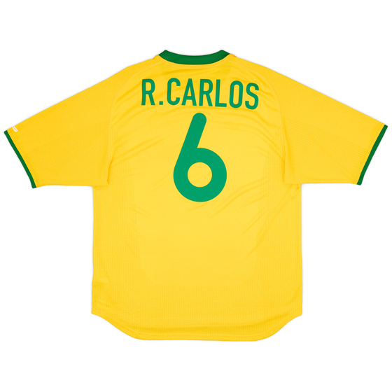 2000-02 Brazil Home Shirt R.Carlos #6 - 7/10 - (L)