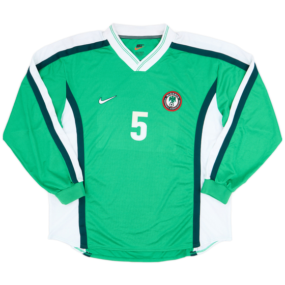 1998 Nigeria Player Issue Home L/S Shirt #5 - 8/10 - (XL)