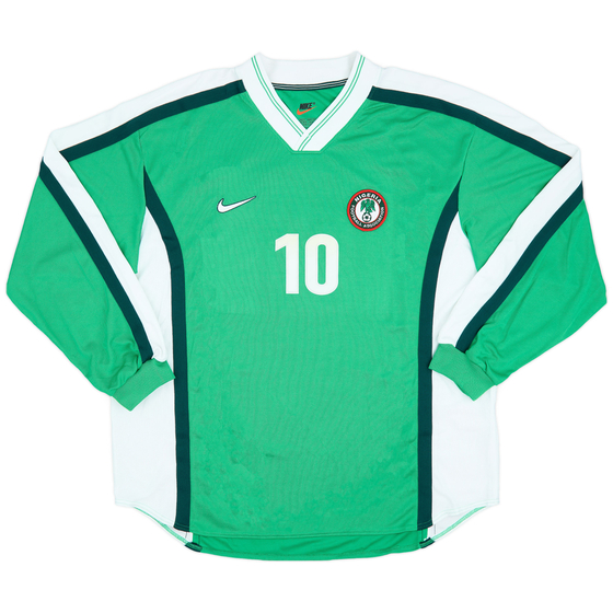1998 Nigeria Player Issue Home L/S Shirt #10 - 9/10 - (XL)