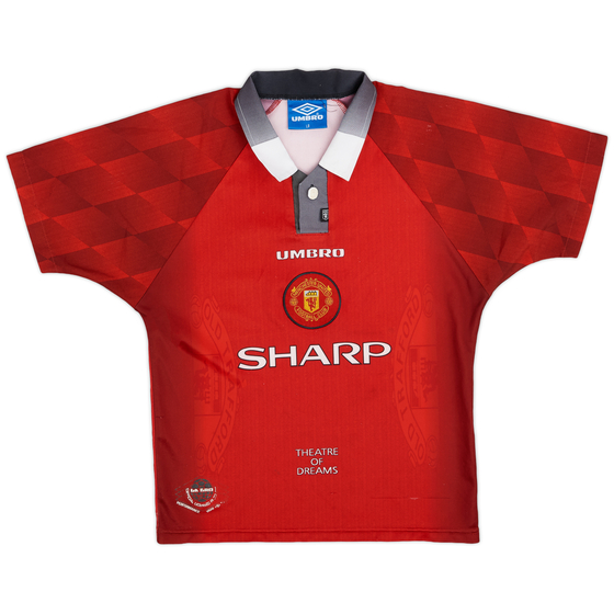 1996-98 Manchester United Home Shirt - 8/10 - (L.Boys)