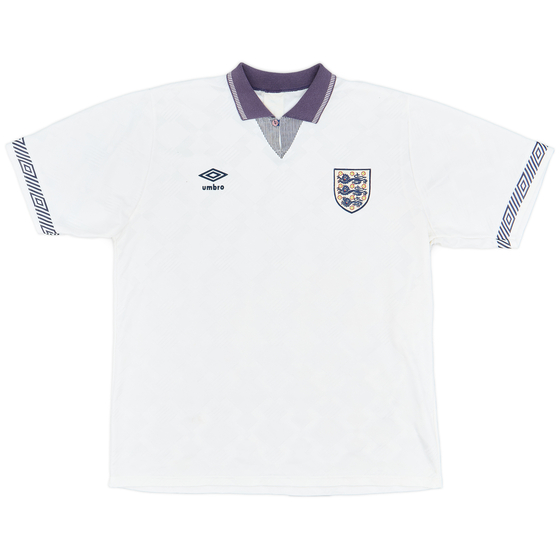 1990-92 England Home Shirt - 8/10 - (L)