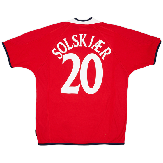 2000-02 Norway Home Shirt Solskjaer #20 - 7/10 - (L)