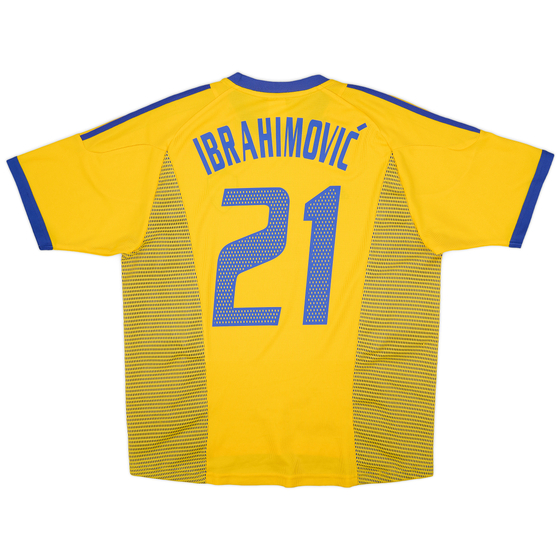 2002-03 Sweden Home Shirt Ibrahimović #21 - 9/10 - (L)
