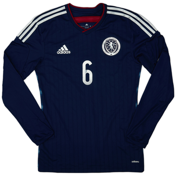 2014-15 Scotland Player Issue Home L/S Shirt #6 - 9/10 - (S)