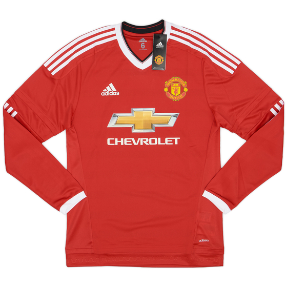 2015-16 Manchester United Player Issue Home L/S Shirt (M)