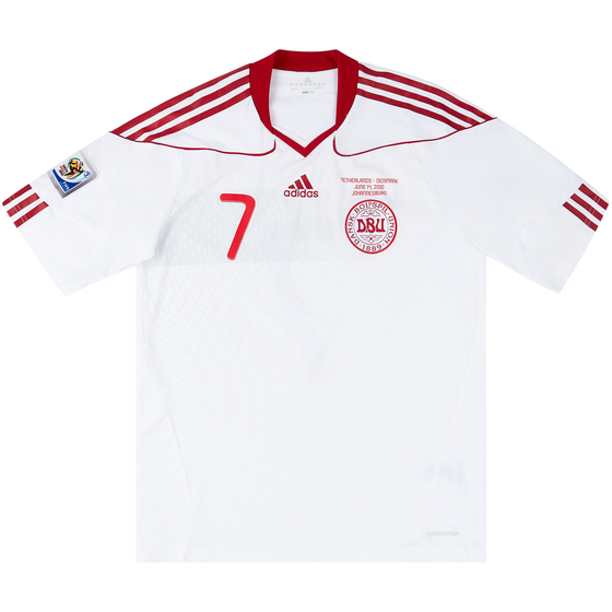 2010 Denmark Match Issue World Cup Away Shirt Jensen #7 (v Holland)