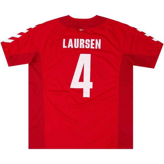 2004 Denmark Match Issue Signed European Championship Home Shirt Laursen #4
