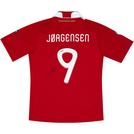 2011 Denmark U-21 Match Issue European Championship Signed Home Shirt Jørgensen #9