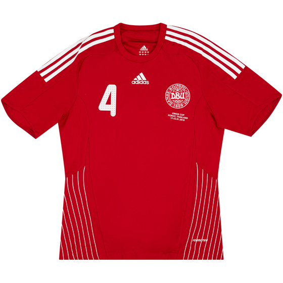2010 Denmark Match Issue Kings Cup Home Shirt #4 (Borring) v Poland