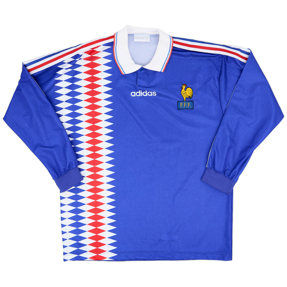 1994-96 France Home L/S Shirt - 9/10 - (L)