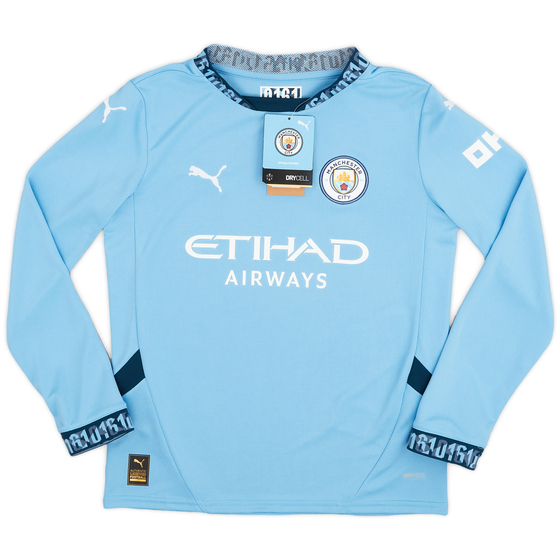 2024-25 Manchester City Home L/S Shirt (KIDS)