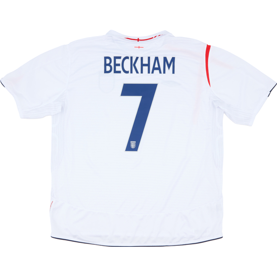 2005-07 England Home Shirt Beckham #7 - 9/10 - (3XL)