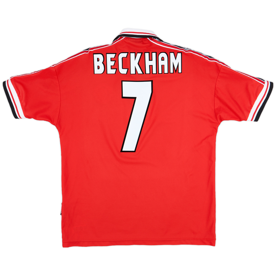 1998-00 Manchester United Home Shirt Beckham #7 - 8/10 - (L)