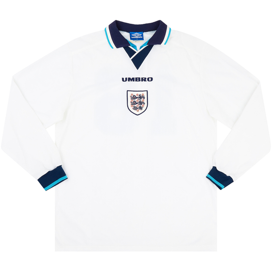 1995-97 England Match Issue Home L/S Shirt #16 (Cole)
