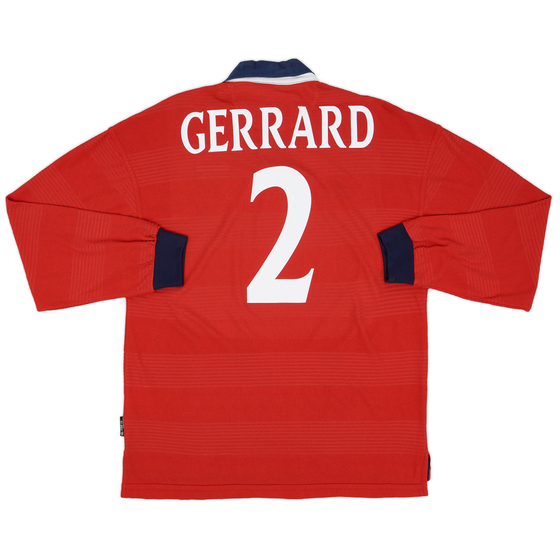 1999-01 England Away L/S Shirt Gerrard #2 - 9/10 - (L)
