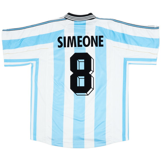 1998-99 Argentina Home Shirt Simeone #8 - 6/10 - (L)