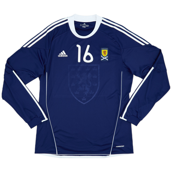 2010-11 Scotland Player Issue Home L/S Shirt #16 - 9/10 - (XL)
