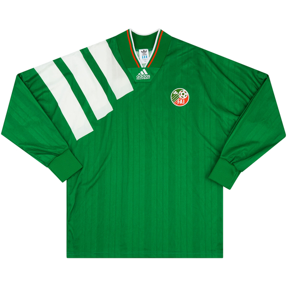 1992-92 Ireland Match Issue Home L/S Shirt #17 (McLoughlin)