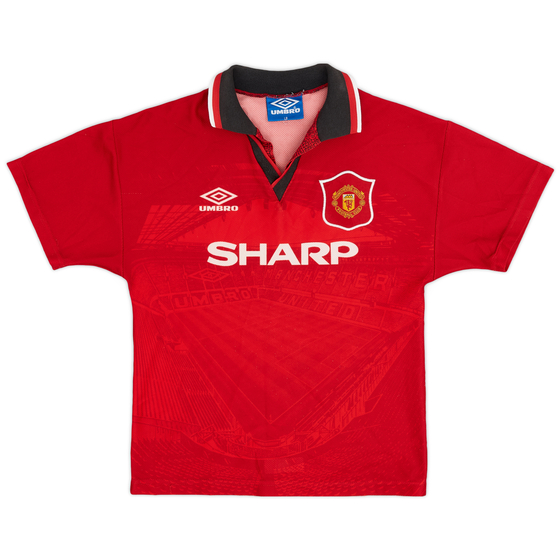1994-96 Manchester United Home Shirt - 6/10 - (L.Boys)