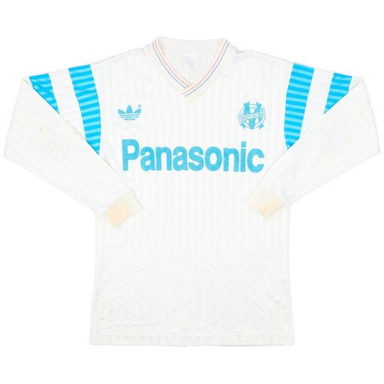 1990-91 Olympique Marseille Home L/S Shirt - 5/10 - (S)