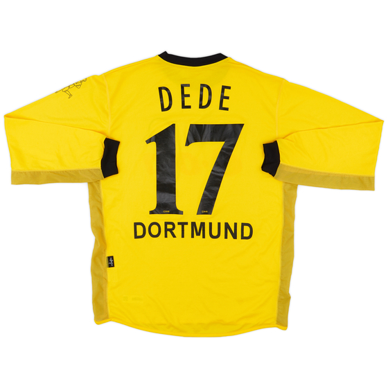 2003-04 Borussia Dortmund Home L/S Shirt Dede #17 - 6/10 - (M)