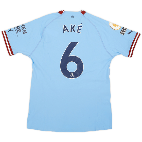 2022-23 Manchester City Match Issue Home Shirt Ake #6