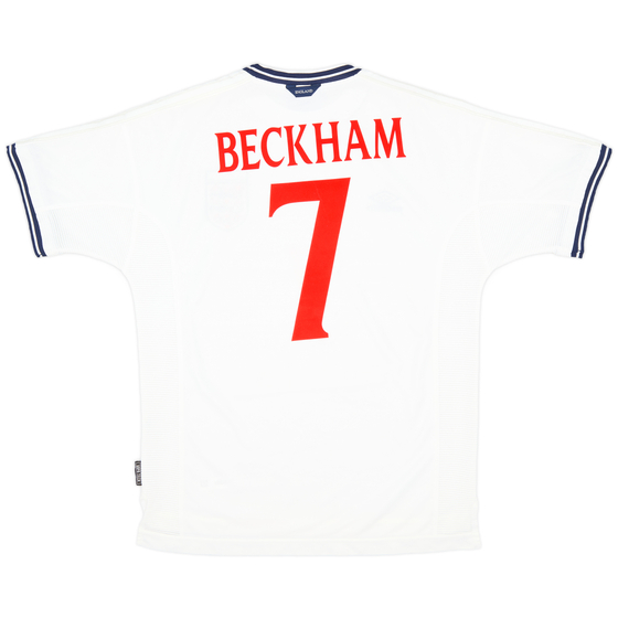 1999-01 England Home Shirt Beckham #7 - 8/10 - (L)