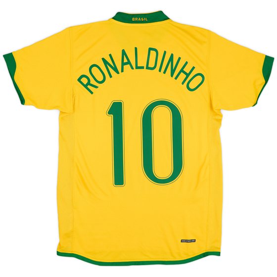 2006-08 Brazil Home Shirt Ronaldinho #10 - 9/10 - (S)