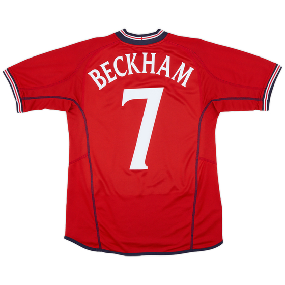 2002-04 England Away Shirt Beckham #7 - 7/10 - (S)